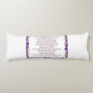 Scripture, Psalm 11, Purple Roses Body Pillow
