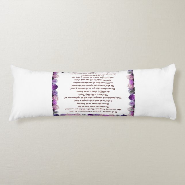 Scripture, Psalm 11, Purple Roses Body Pillow (Front)