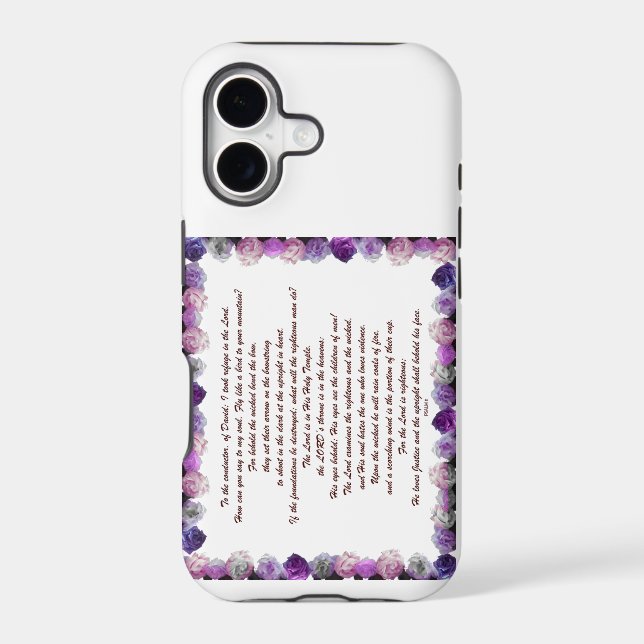Scripture, Psalm 11, Purple Roses Iphone Case (Back)