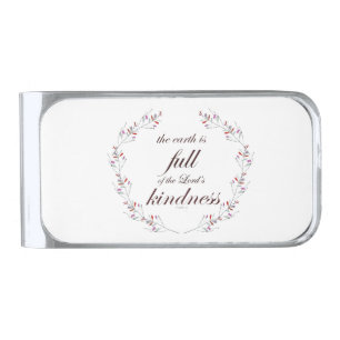Scripture, Psalm 33, Full Kindness Silver Finish Money Clip