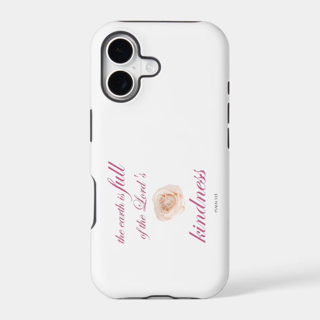 Scripture, Psalm 33, Full Kindness White Rose Iphone Case (Back)