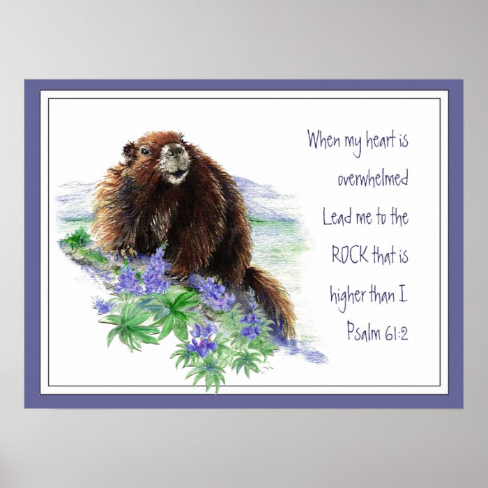Scripture Psalm 612 Encouraging Watercolor Animal Poster