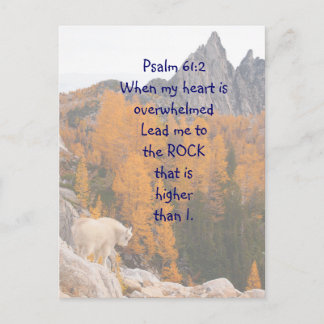 Scripture Psalm 61:2 Rock Higher than I am Postcard