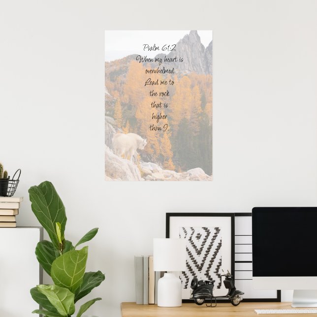 Scripture Psalm 61:2 Rock Higher than I am Poster (Home Office)