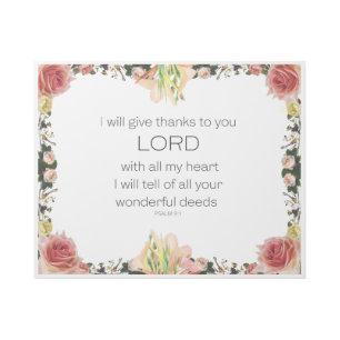 Scripture Psalm 9, Floral Gallery Wrap
