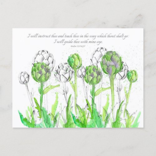 Scripture Psalms 32 Prayer Card Artichokes Veg