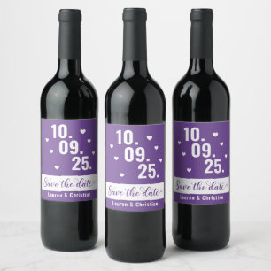 Scripture Purple Save the date Wine Label