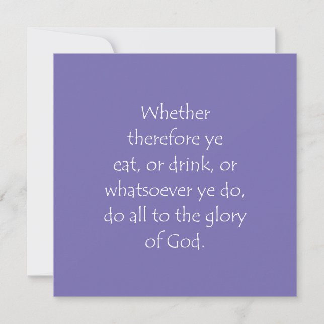 Scripture Quote 1 Corinthians 10 31 Invitation (Front)