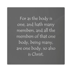 Scripture Quote 1 Corinthians 12 12 Metal Print