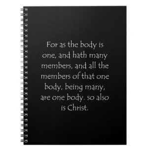 Scripture Quote 1 Corinthians 12 12 Notebook