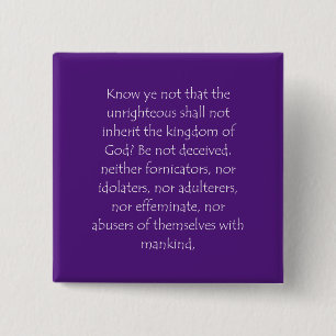 Scripture Quote 1 Corinthians 6 9 Button