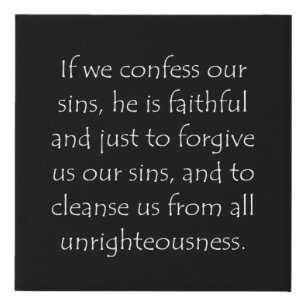 Scripture Quote 1 John 1 9 Faux Canvas Print