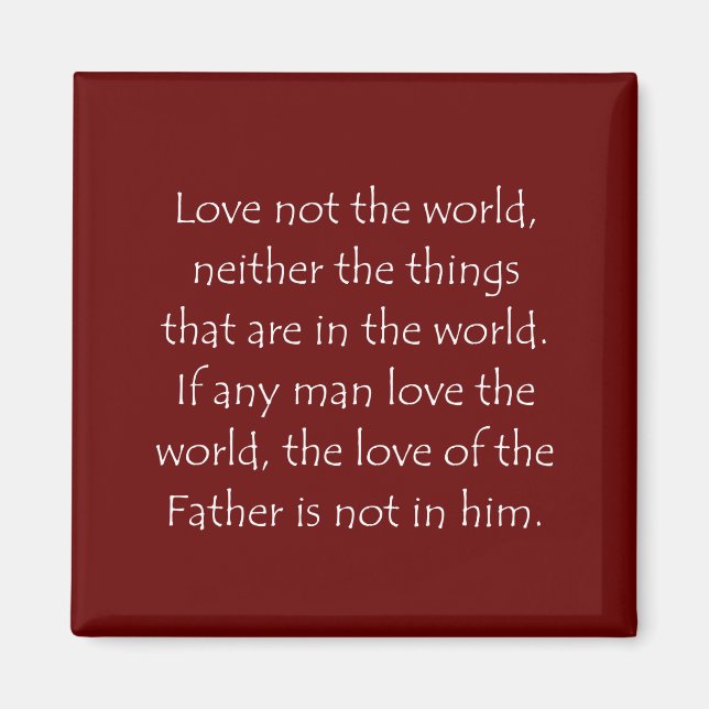 Scripture Quote 1 John 2 15 Magnet (Front)