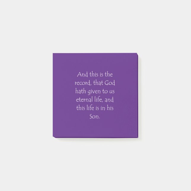 Scripture Quote 1 John 5 11 Post-it Notes (Front)