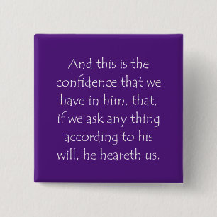 Scripture Quote 1 John 5 14 Button