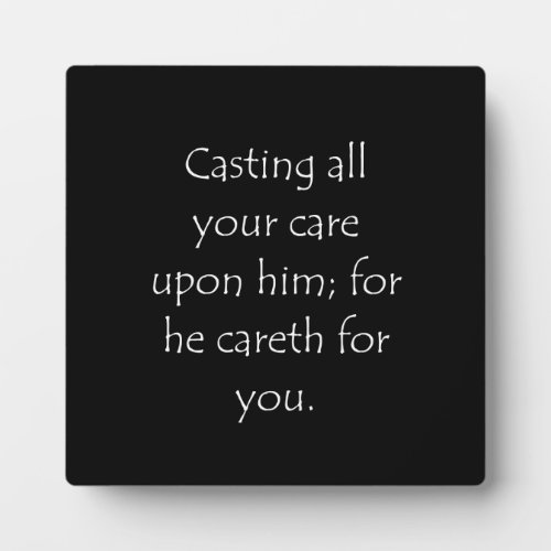 Scripture Quote 1 Peter 5 7 Plaque