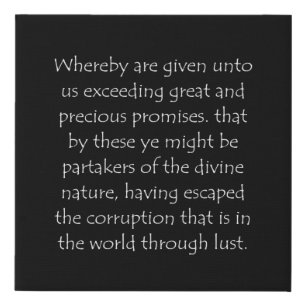 Scripture Quote 2 Peter 1 4 Faux Canvas Print