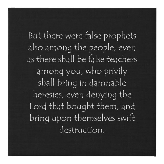 Scripture Quote 2 Peter 2 1 Faux Canvas Print (Front)