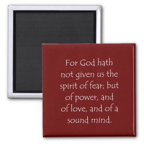 Scripture Quote 2 Timothy 1 7 Magnet