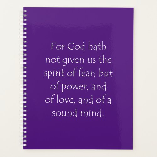 Scripture Quote 2 Timothy 1 7 Planner