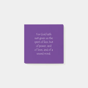 Scripture Quote 2 Timothy 1 7 Post-it Notes