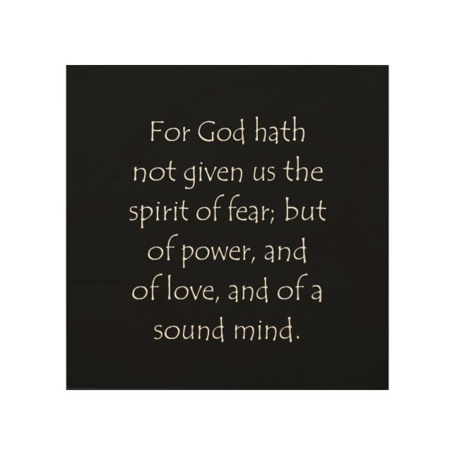 Scripture Quote 2 Timothy 1 7 Wood Wall Art (Front)