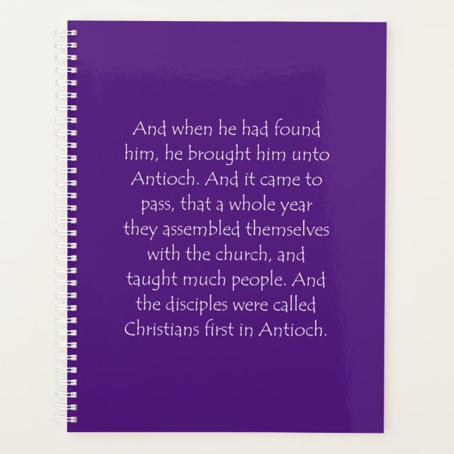 Scripture Quote Acts 11 26 Planner (Front)