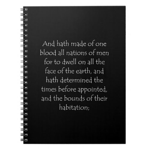 Scripture Quote Acts 17 26 Notebook