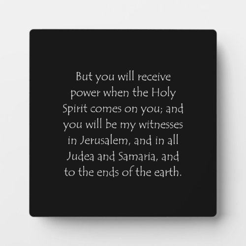 Scripture Quote Acts 1 8 Plaque