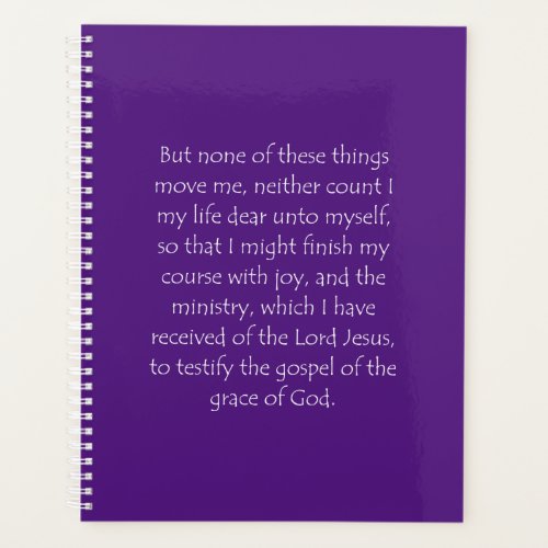 Scripture Quote Acts 20 24 Planner