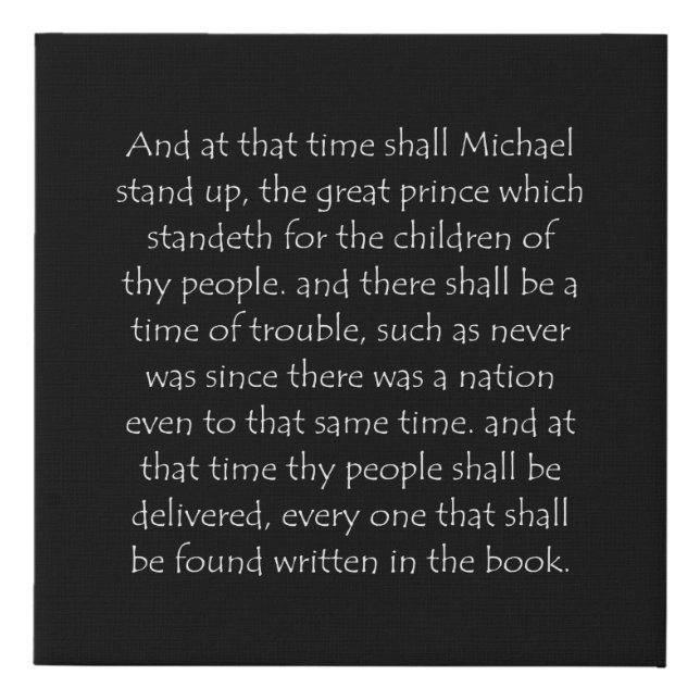 Scripture Quote Daniel 12 1 Faux Canvas Print (Front)