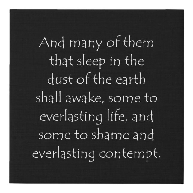 Scripture Quote Daniel 12 2 Faux Canvas Print (Front)