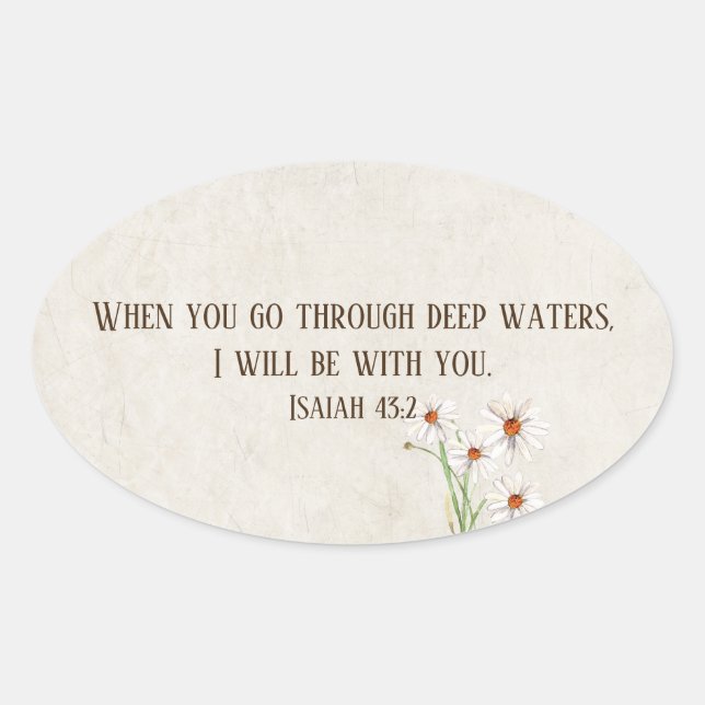 Scripture quote for encouragment oval sticker (Front)