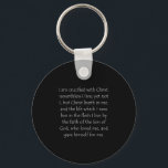 Scripture Quote Galatians 2 20 Keychain<br><div class="desc">Galatians 2 20. Get yourself re-verse-d to faith with this inspiring bible verse or scripture quote to find christian healing strength, encouragement and powerful uplifting to overcome hard times. Show and wear beautiful religious wisdom of love, hope, peace, joy and happiness to comfort yourself and to plant a seed of...</div>