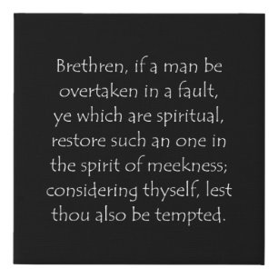 Scripture Quote Galatians 6 1 Faux Canvas Print