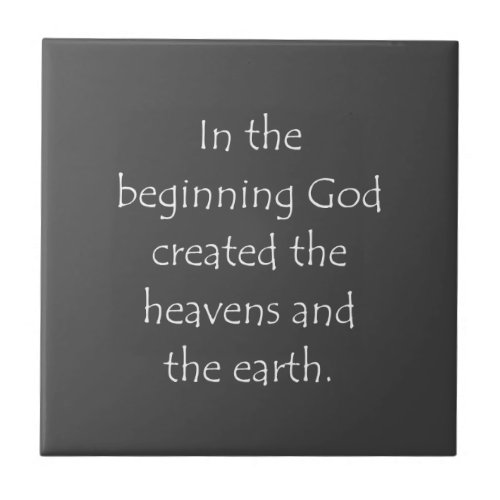 Scripture Quote Genesis 1 1 Ceramic Tile