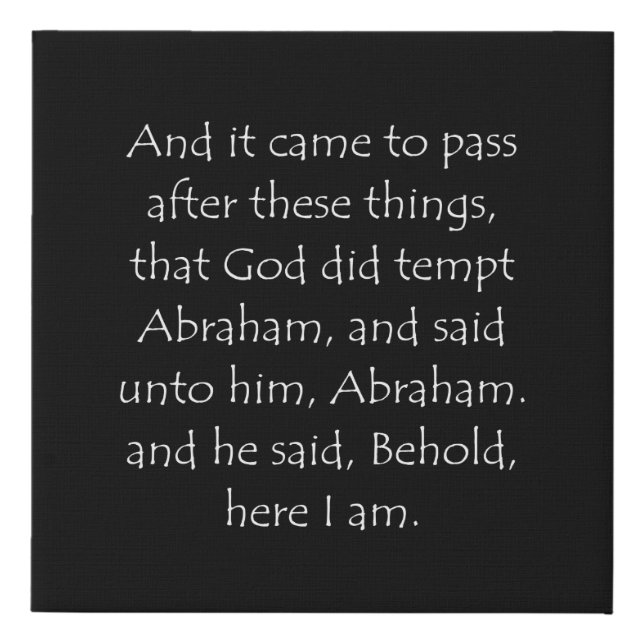 Scripture Quote Genesis 22 1 Faux Canvas Print (Front)