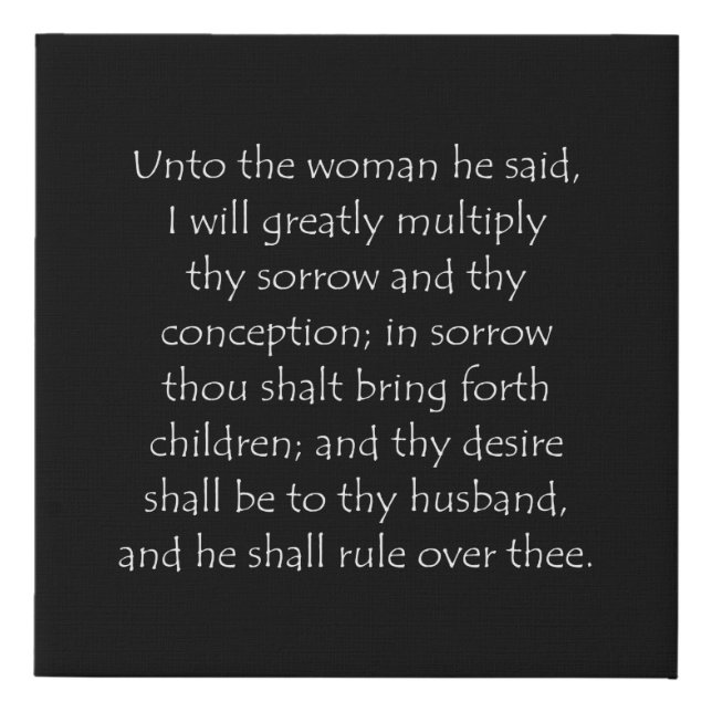 Scripture Quote Genesis 3 16 Faux Canvas Print (Front)