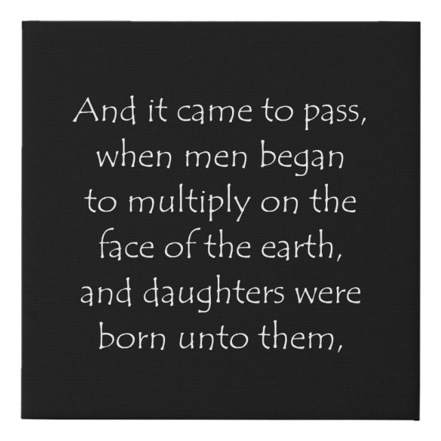 Scripture Quote Genesis 6 1 Faux Canvas Print (Front)