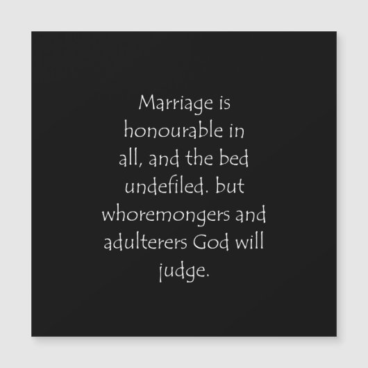 Scripture Quote Hebrews 13 4 (Front)