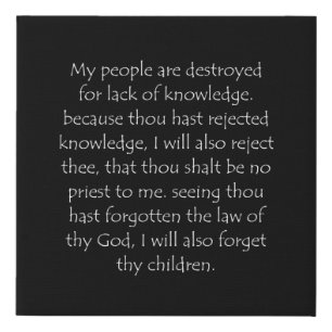 Scripture Quote Hosea 4 6 Faux Canvas Print