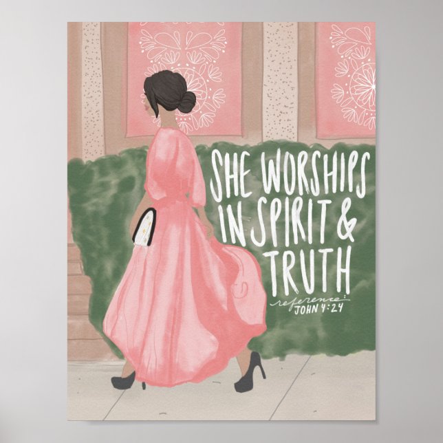 Scripture Quote Inspirational Fashion Bible Art Poster (Front)