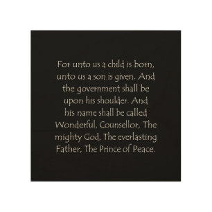 Scripture Quote Isaiah 9 6 Wood Wall Art
