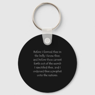 Scripture Quote Jeremiah 1 5 Keychain