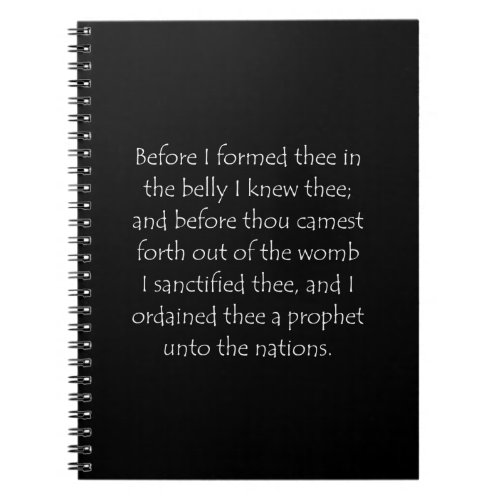 Scripture Quote Jeremiah 1 5 Notebook
