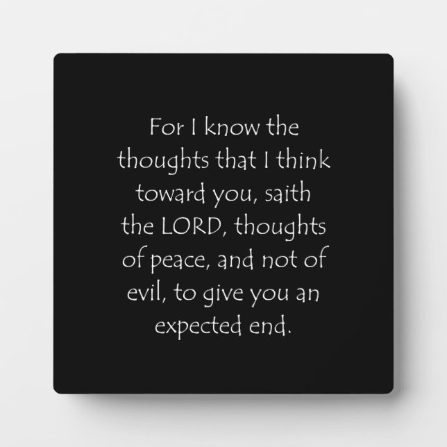 Scripture Quote Jeremiah 29 11 Plaque (Front)