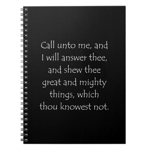 Scripture Quote Jeremiah 33 3 Notebook