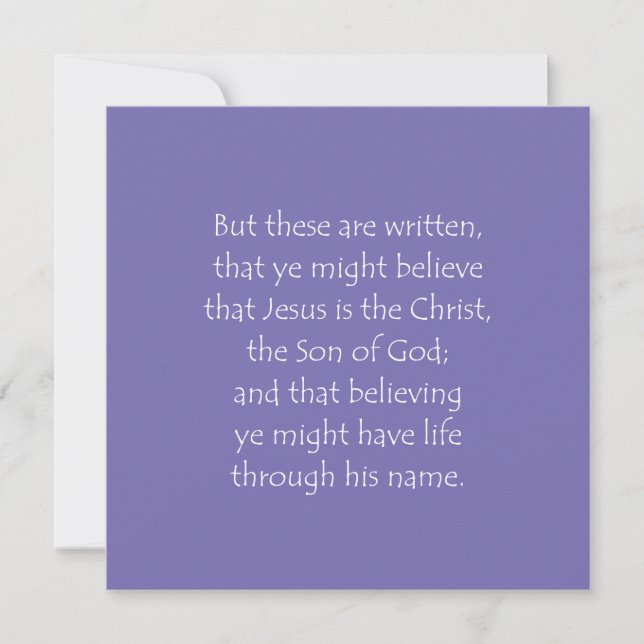 Scripture Quote John 20 31 Invitation (Front)
