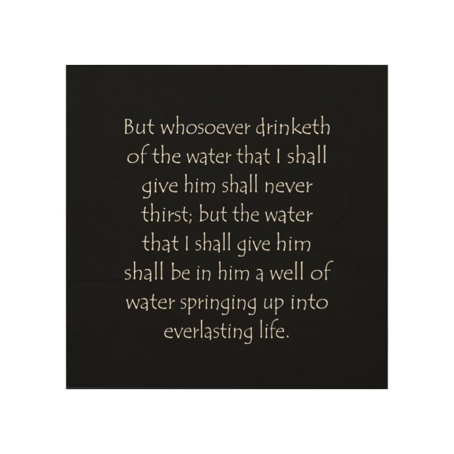 Scripture Quote John 4 14 Wood Wall Art (Front)