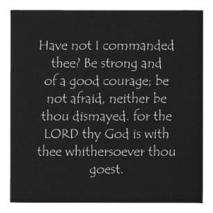 Scripture Quote Joshua 1 9 Faux Canvas Print